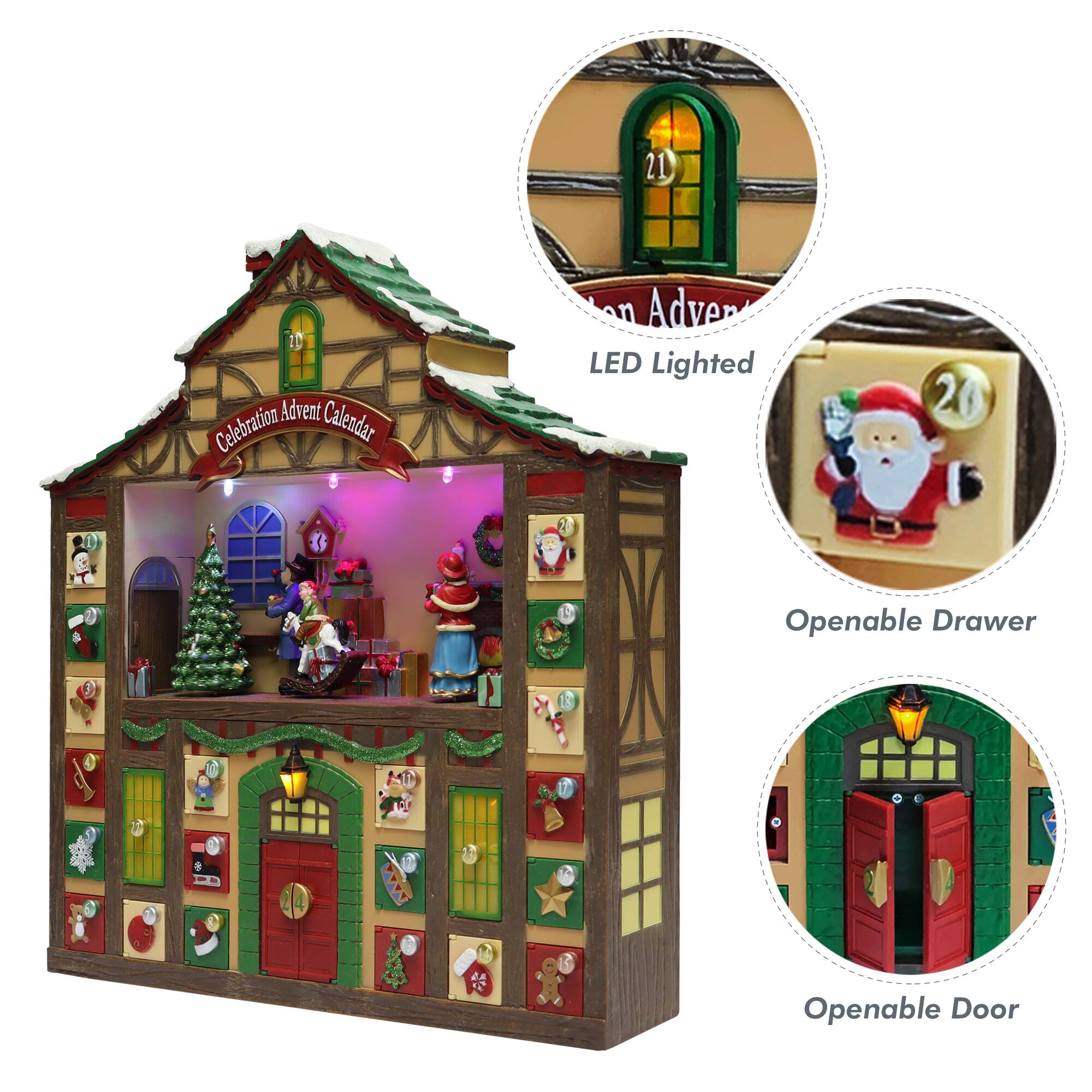 Moments in Time 16.3" Animated Advent Calendar Décor